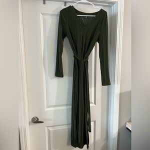SHEIN Dark Green Long Sleeve Dress
